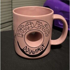VOODOO Doughnut Coffee Mug Donut Cup PINK “The Magic is in the Hole”